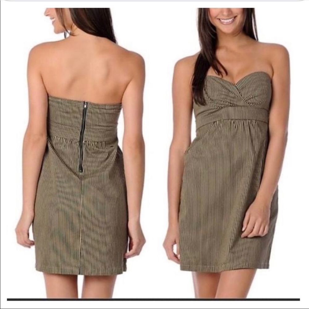 NWOT Volcom Striped Strapless Dress Sz S